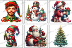 Retro Christmas Clipart Bundle 8 - CraftNest - Digital Crafting and Art