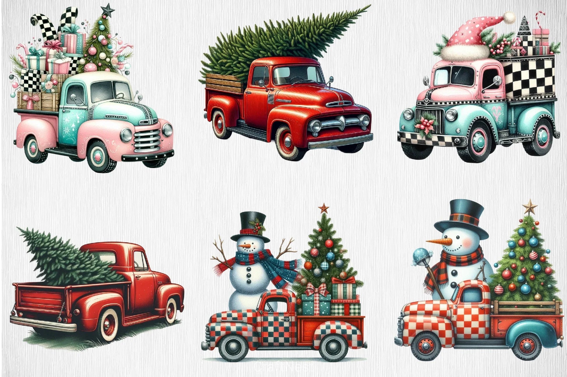Merry Christmas Truck Clipart Bundle - CraftNest - Digital Crafting and Art