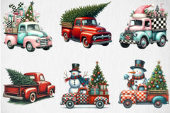 Merry Christmas Truck Clipart Bundle - CraftNest - Digital Crafting and Art