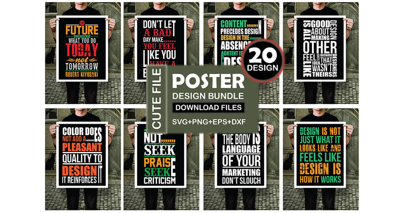 Poster SVG Bundle 1 - CraftNest - Digital Crafting and Art