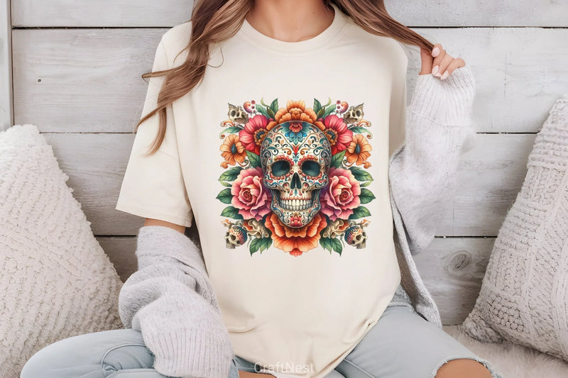 Skull Face Death Flower Clipart Bundle - CraftNest - Digital Crafting and Art