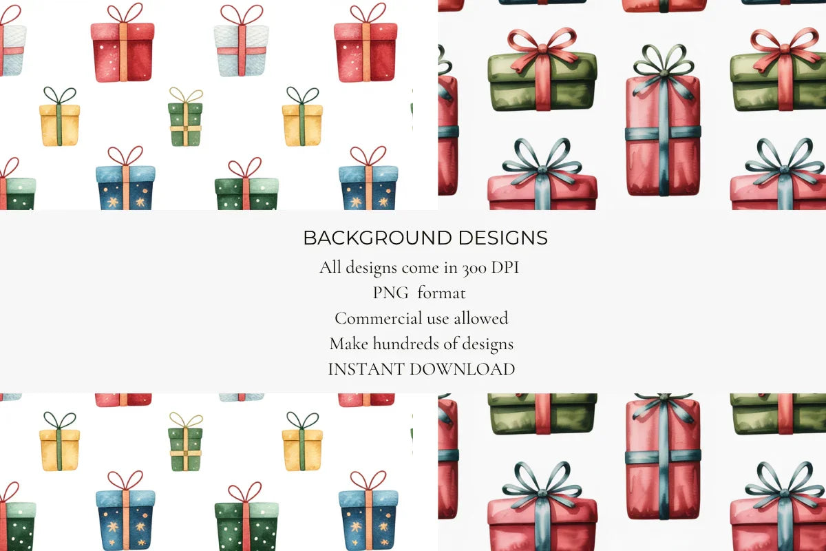 Christmas Presents Cute Seamless Papers - CraftNest - Digital Crafting and Art