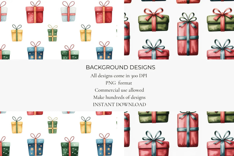 Christmas Presents Cute Seamless Papers - CraftNest - Digital Crafting and Art