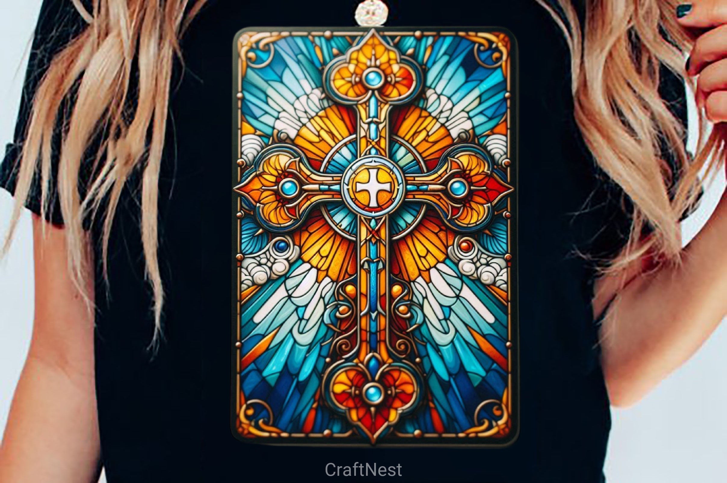 Stained Glass Cross Tarot Card Clipart Bundle 7