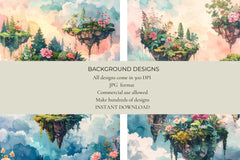 Botanical Clouds Junk Journal Papers - CraftNest - Digital Crafting and Art