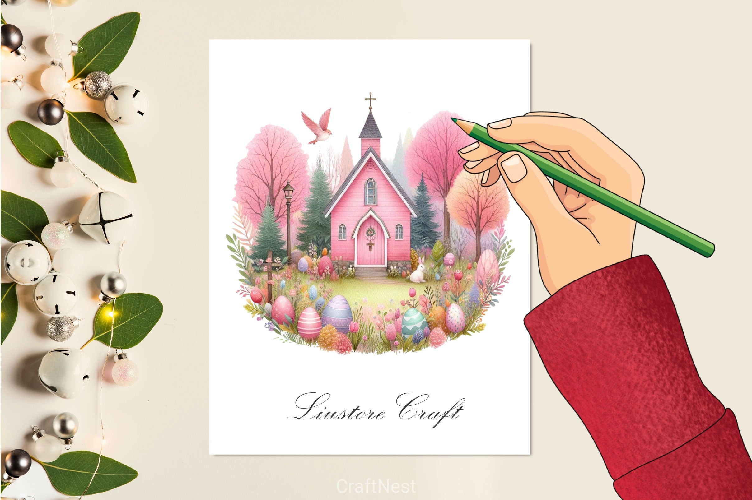 Easter Forest House Clipart Bundle
