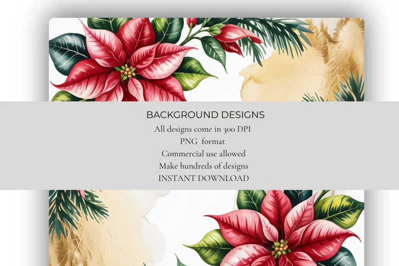 Poinsettias Background Papers - CraftNest - Digital Crafting and Art