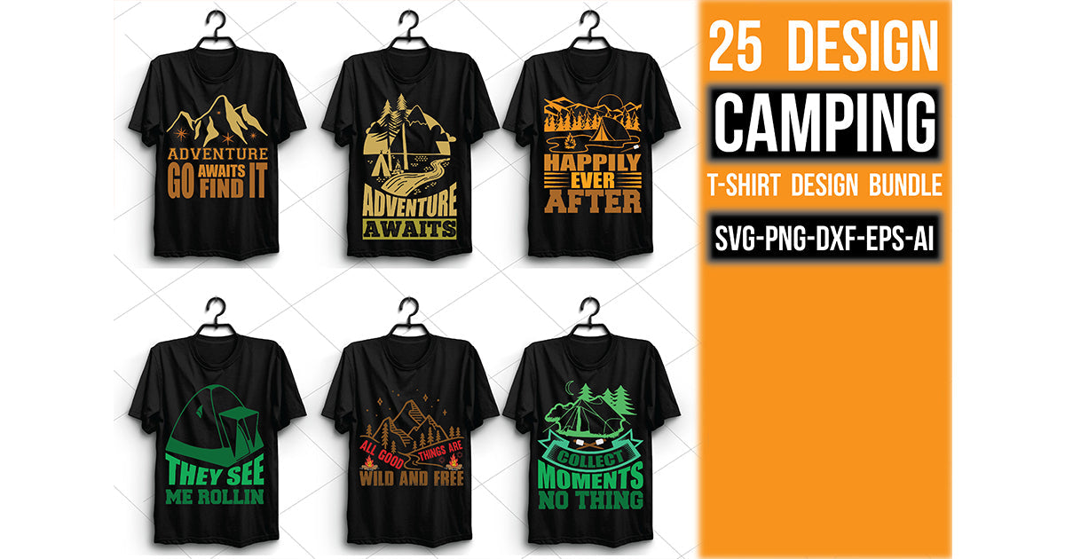 Camping T Shirt Bundle 8
