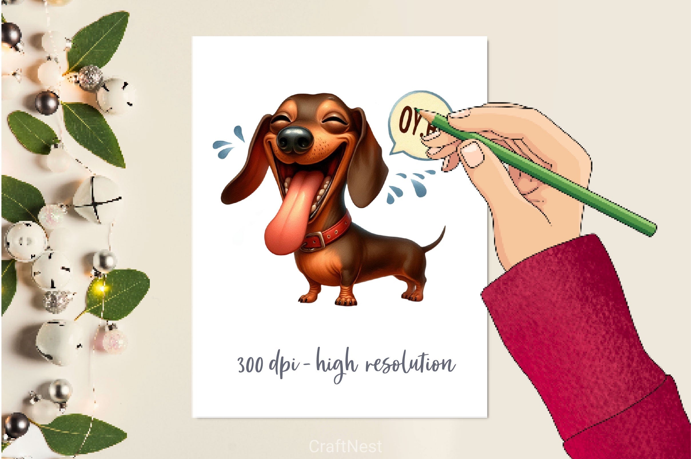 Cute And Funny Dachshund Clipart Bundle