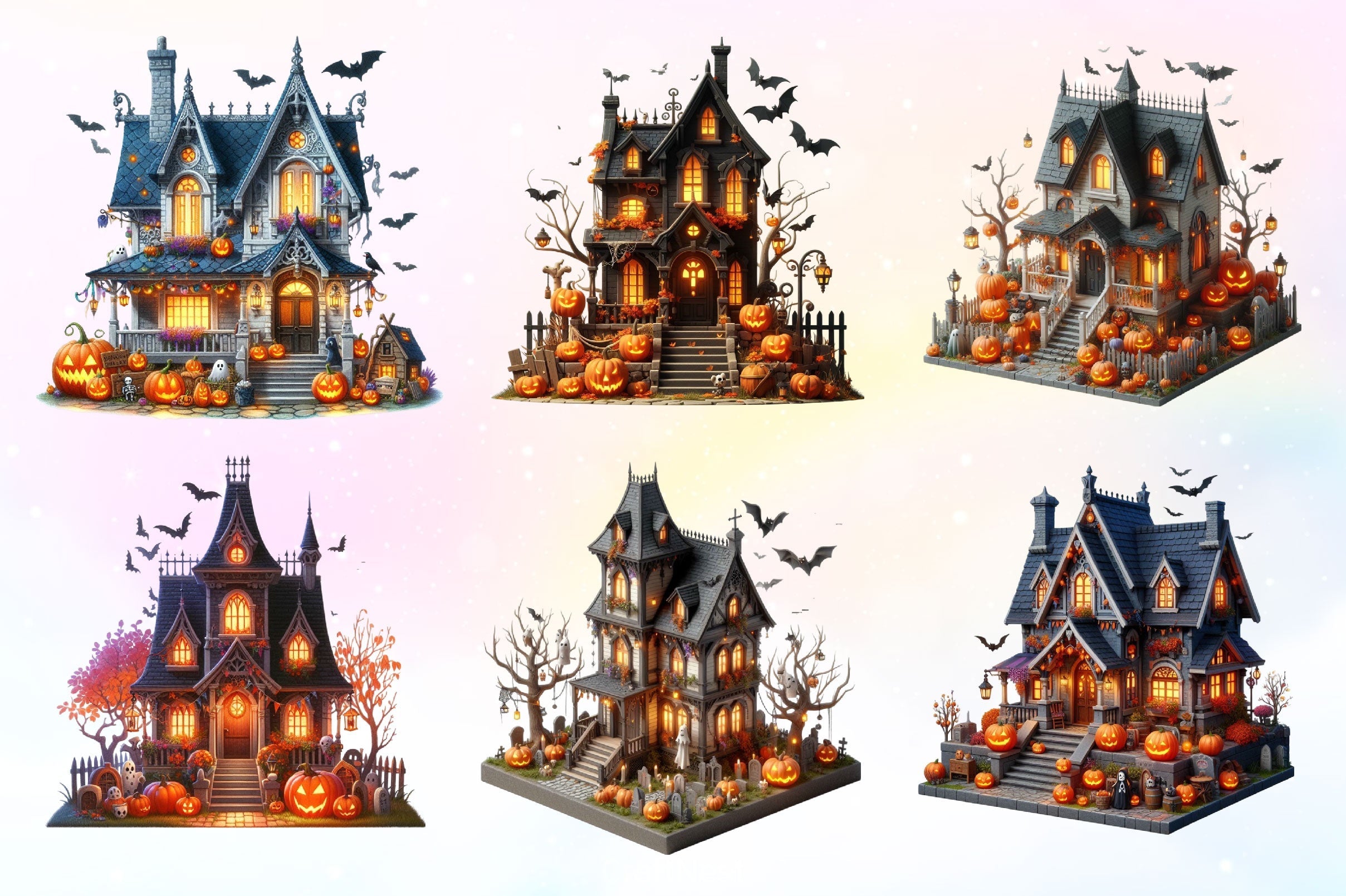 Halloween House Clipart Bundle 2