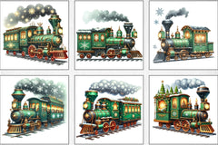 Christmas Vintage Train Clipart Bundle - CraftNest - Digital Crafting and Art