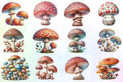 Rustic Mushrooms Clipart Bundle - CraftNest - Digital Crafting and Art