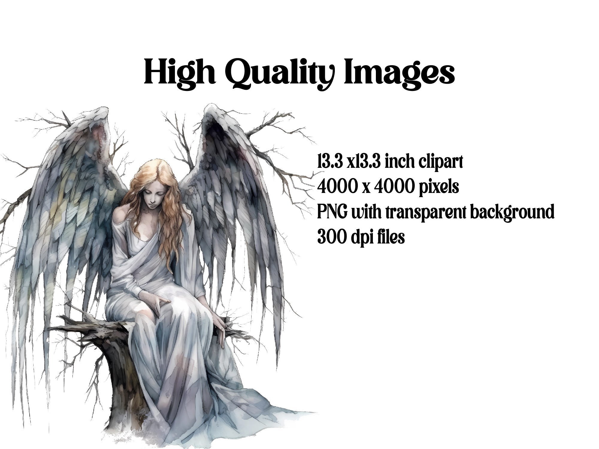 Gothic Angels Clipart - CraftNest