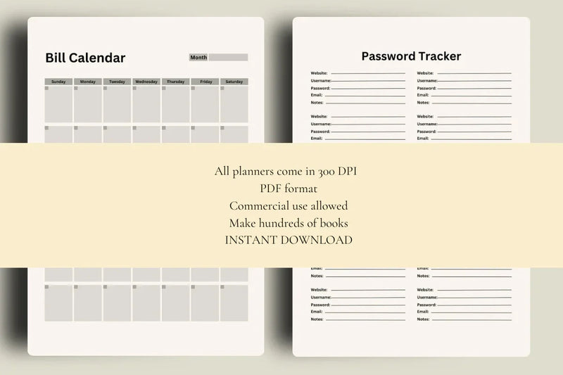 Bill Tracker Bundle KDP Planner - CraftNest - Digital Crafting and Art