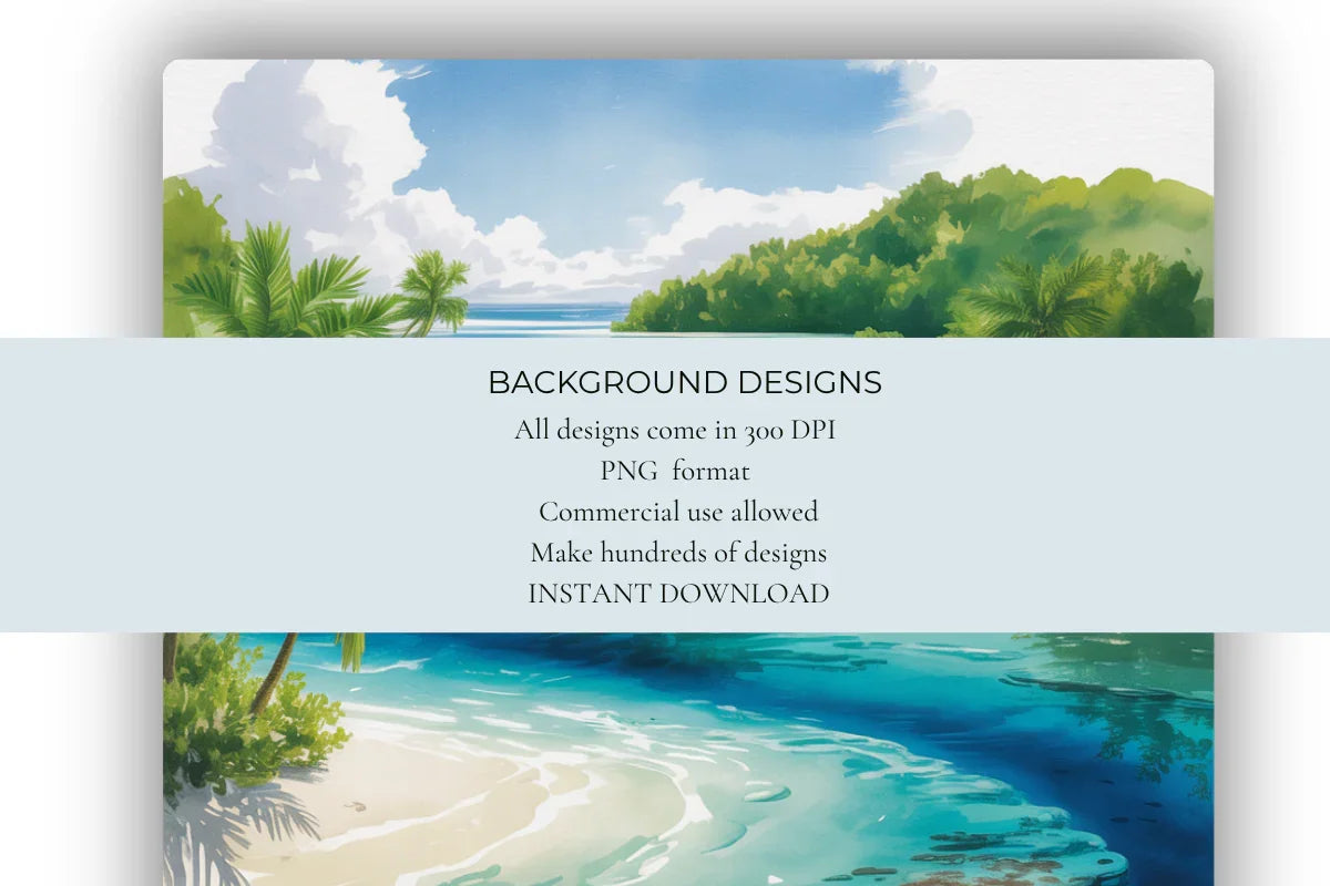 Tropical Island Lagoons Background Papers - CraftNest - Digital Crafting and Art