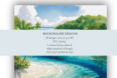 Tropical Island Lagoons Background Papers - CraftNest - Digital Crafting and Art