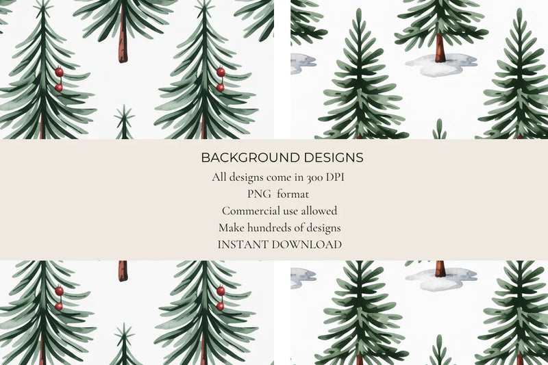 Pine Trees Seamless Papers - CraftNest - Digital Crafting and Art