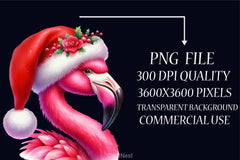 Christmas Flamingo Clipart Bundle - CraftNest - Digital Crafting and Art