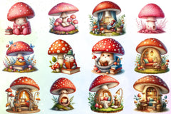Cozy Mushroom Clipart Bundle - CraftNest - Digital Crafting and Art