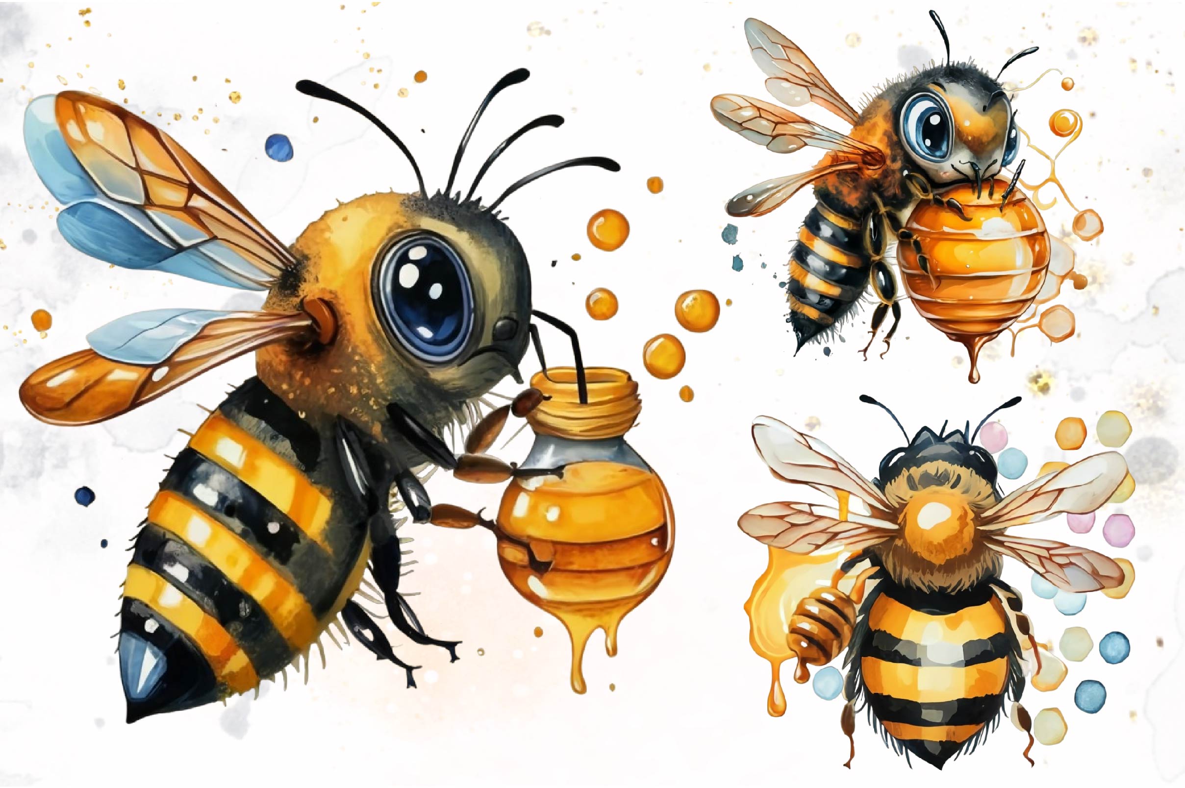Bumble Bee Clipart Bundle - CraftNest - Digital Crafting and Art