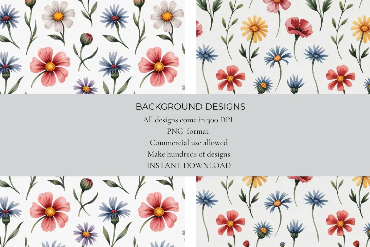 Wildflower Meadow Mix Seamless Papers - CraftNest - Digital Crafting and Art