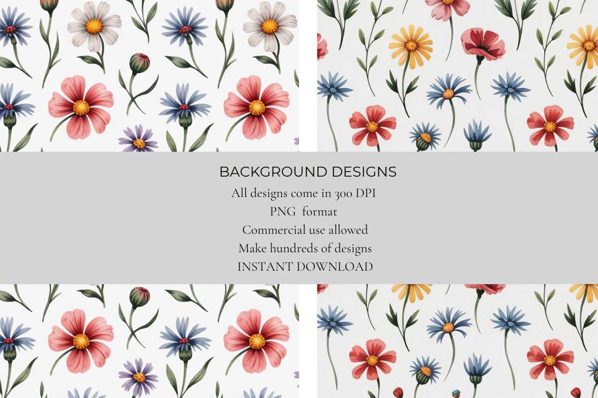 Wildflower Meadow Mix Seamless Papers