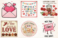 Retro Valentine Clipart Bundle - CraftNest - Digital Crafting and Art