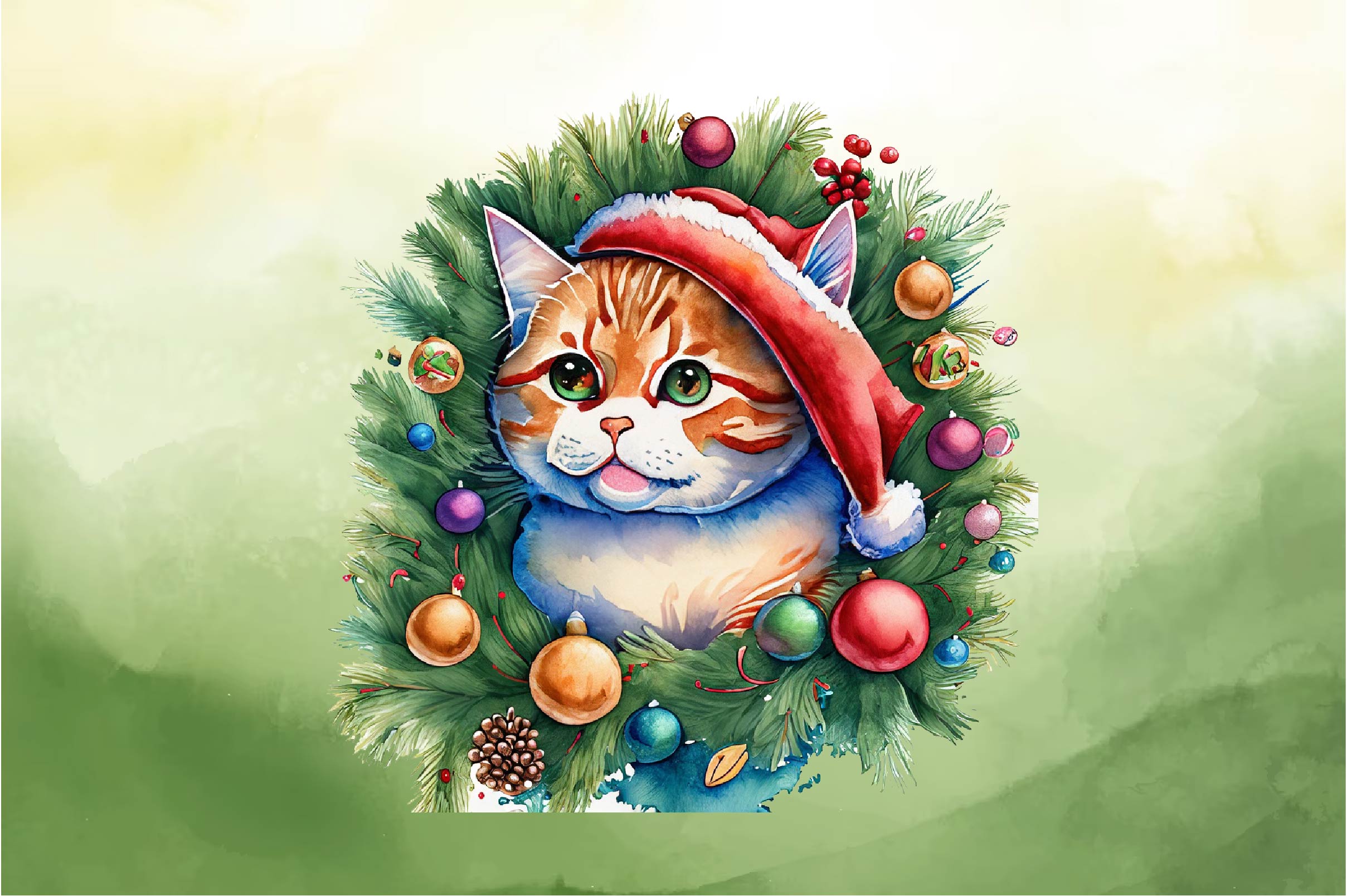 Cat Christmas Clipart Bundle