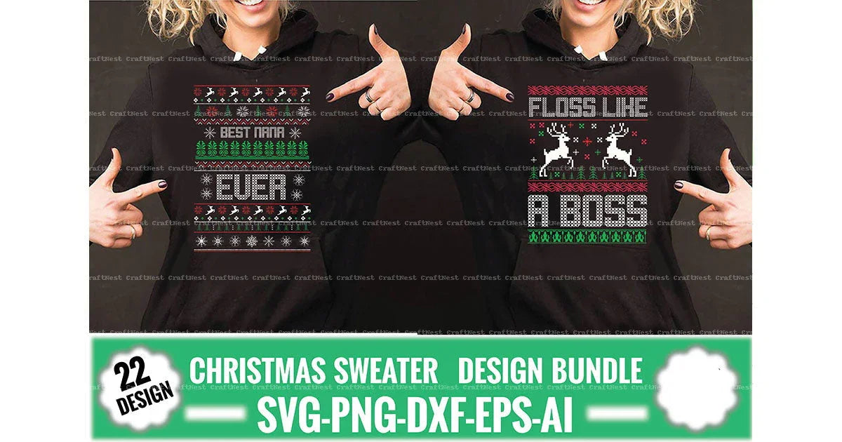 Christmas Sweater Design SVG Bundle