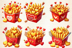 Valentine's Fries Clipart Bundle 2 - CraftNest - Digital Crafting and Art