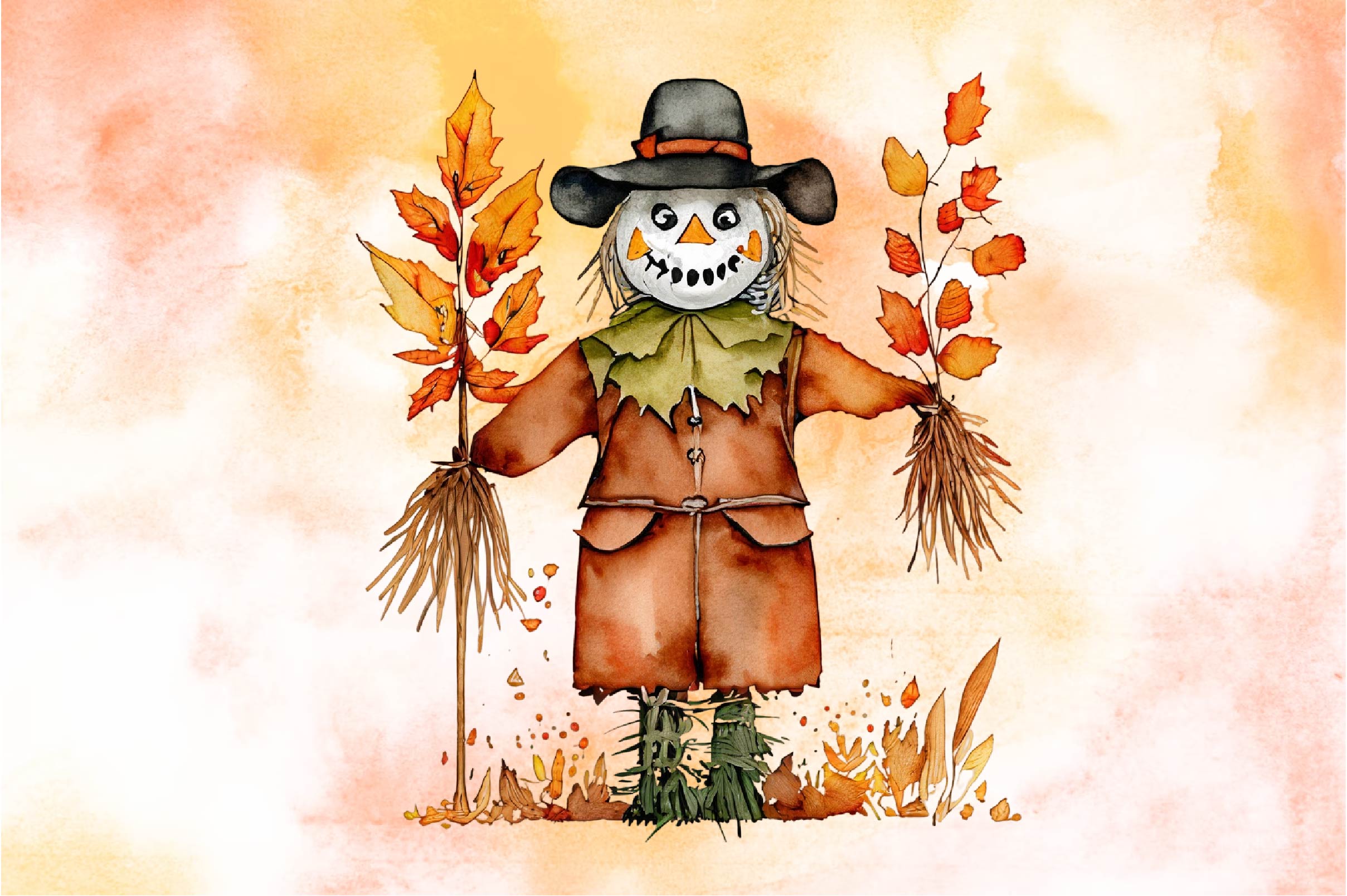 Scarecrow Autumn Clipart Bundle