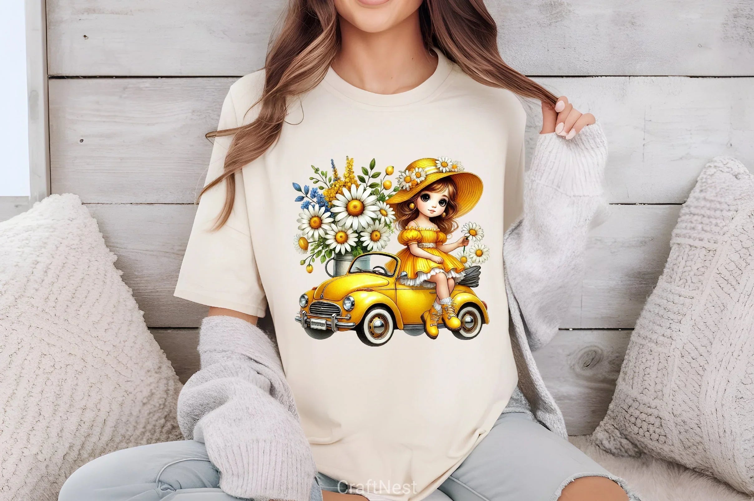 Daisy Girl Clipart Bundle - CraftNest - Digital Crafting and Art