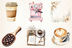 Boho Cafe Core Coffee Clipart Bundle - CraftNest - Digital Crafting and Art