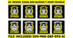 Queens And Kings T-Shirt Bundle - CraftNest - Digital Crafting and Art