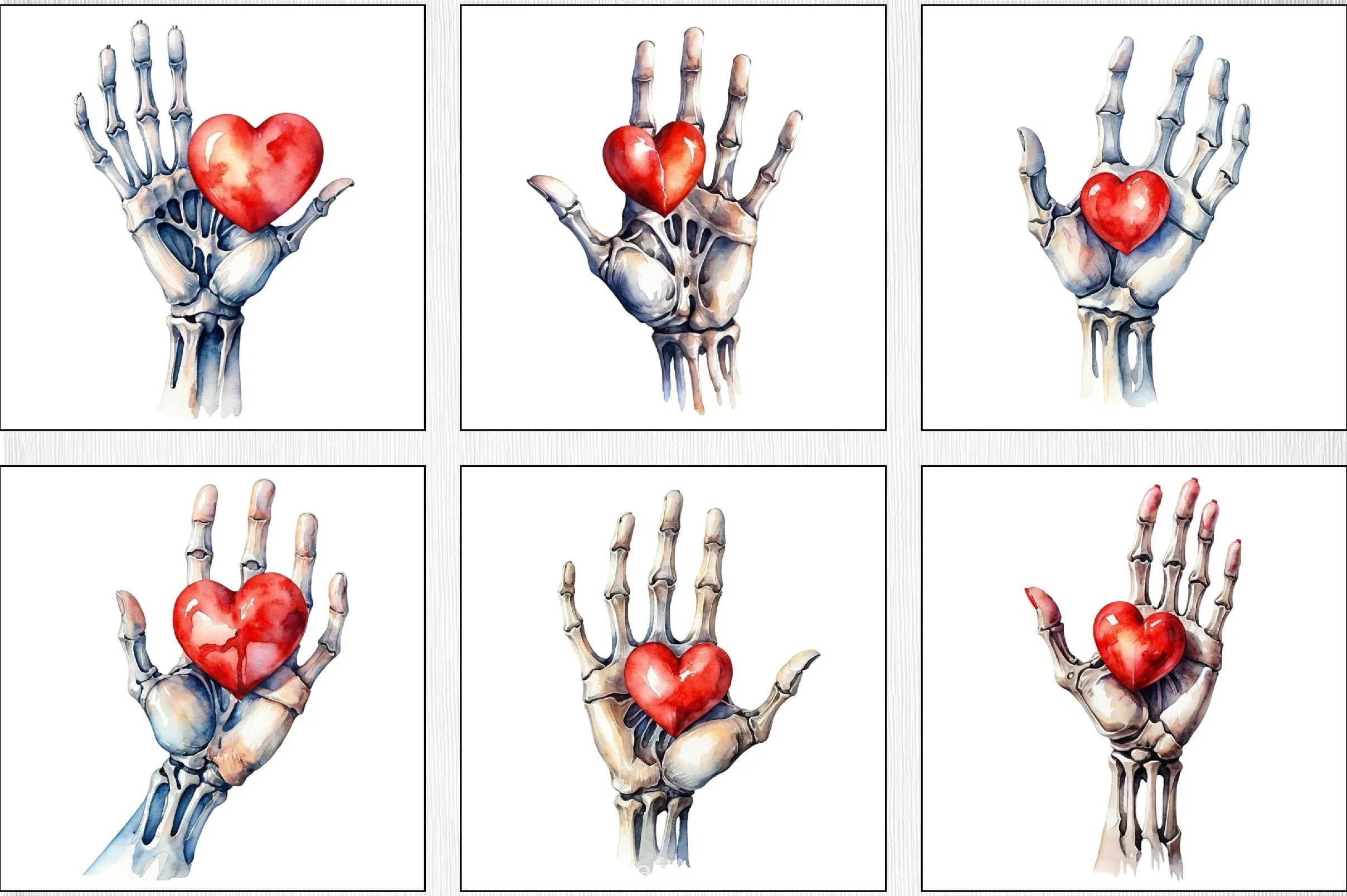 Valentine Skeleton Hand Clipart Bundle - CraftNest - Digital Crafting and Art