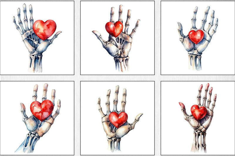 Valentine Skeleton Hand Clipart Bundle - CraftNest - Digital Crafting and Art