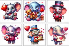 Valentine's Day Elephant Clipart Bundle - CraftNest - Digital Crafting and Art