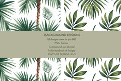 Tropical Leaves Seamless Papers - CraftNest - Digital Crafting and Art