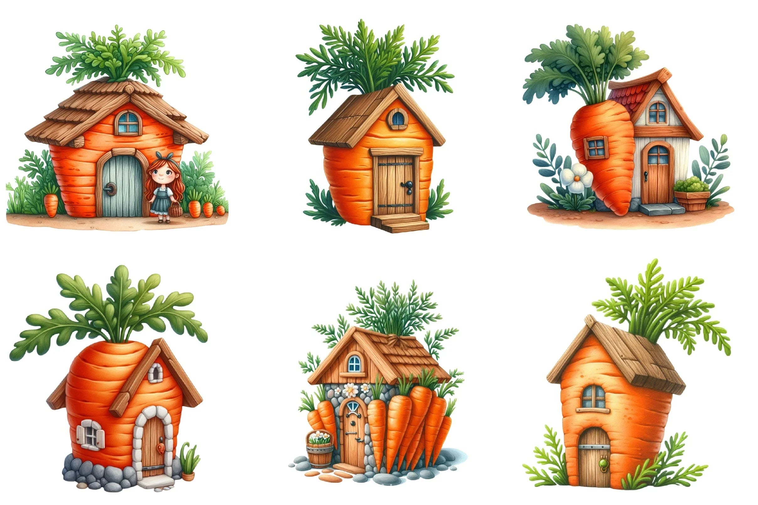 Easter Carrot House Clipart Bundle 2 - CraftNest - Digital Crafting and Art