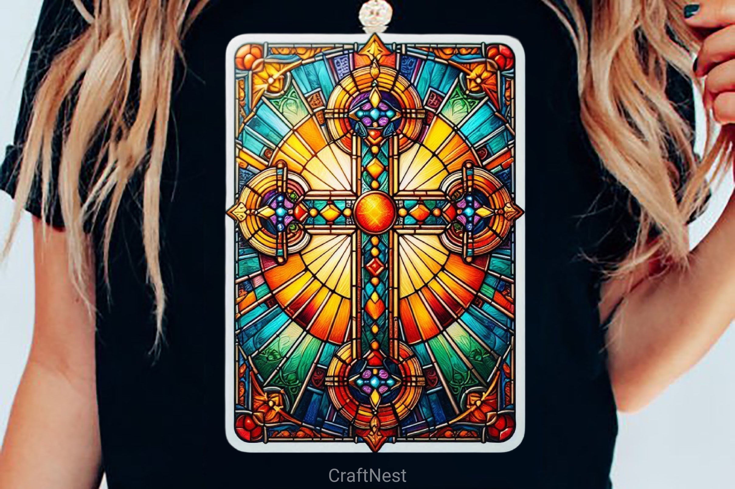 Stained Glass Cross Tarot Card Clipart Bundle 5