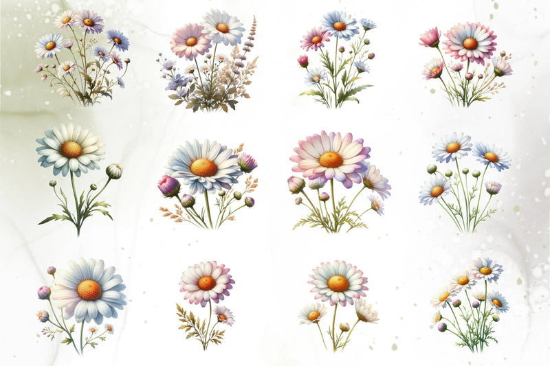 Daisy Flower Clipart Bundle 5 - CraftNest - Digital Crafting and Art