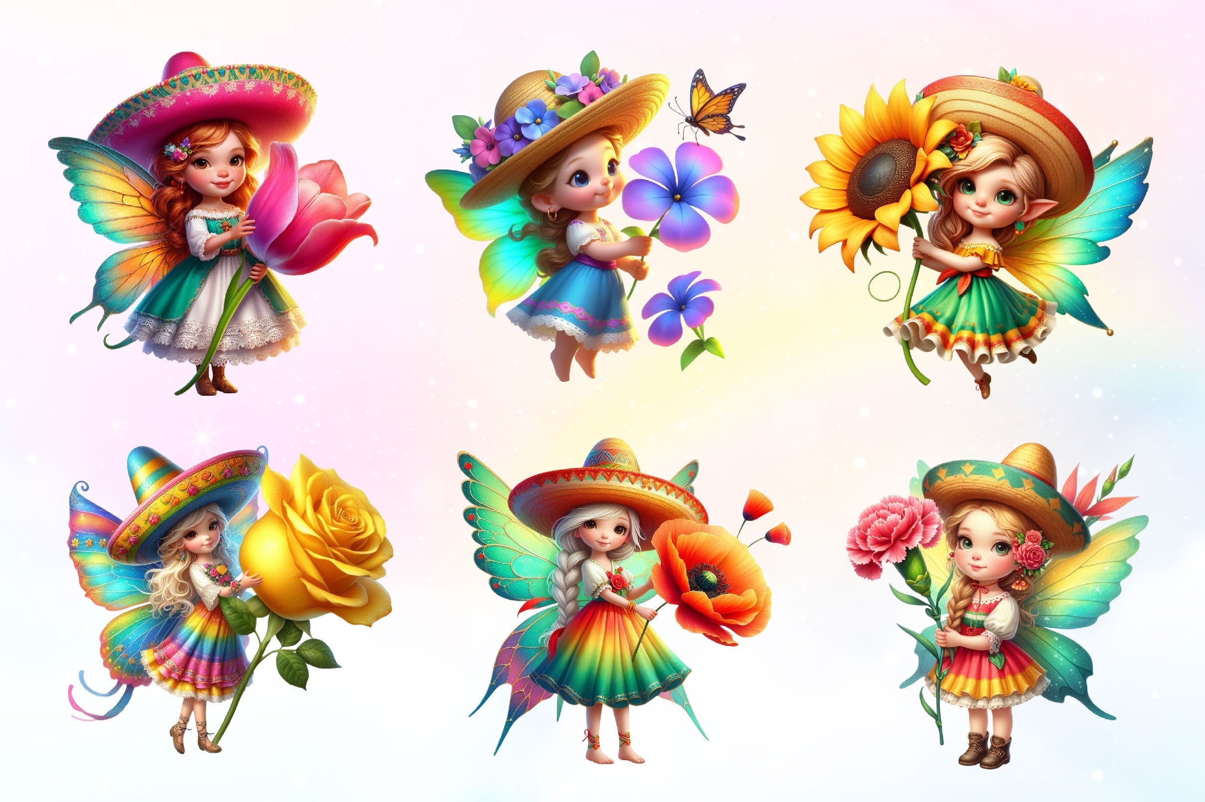 Cinco De Mayo Fairy Clipart Bundle 2