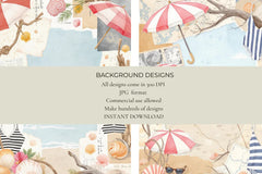 Seaside Holiday Junk Journal Papers - CraftNest - Digital Crafting and Art
