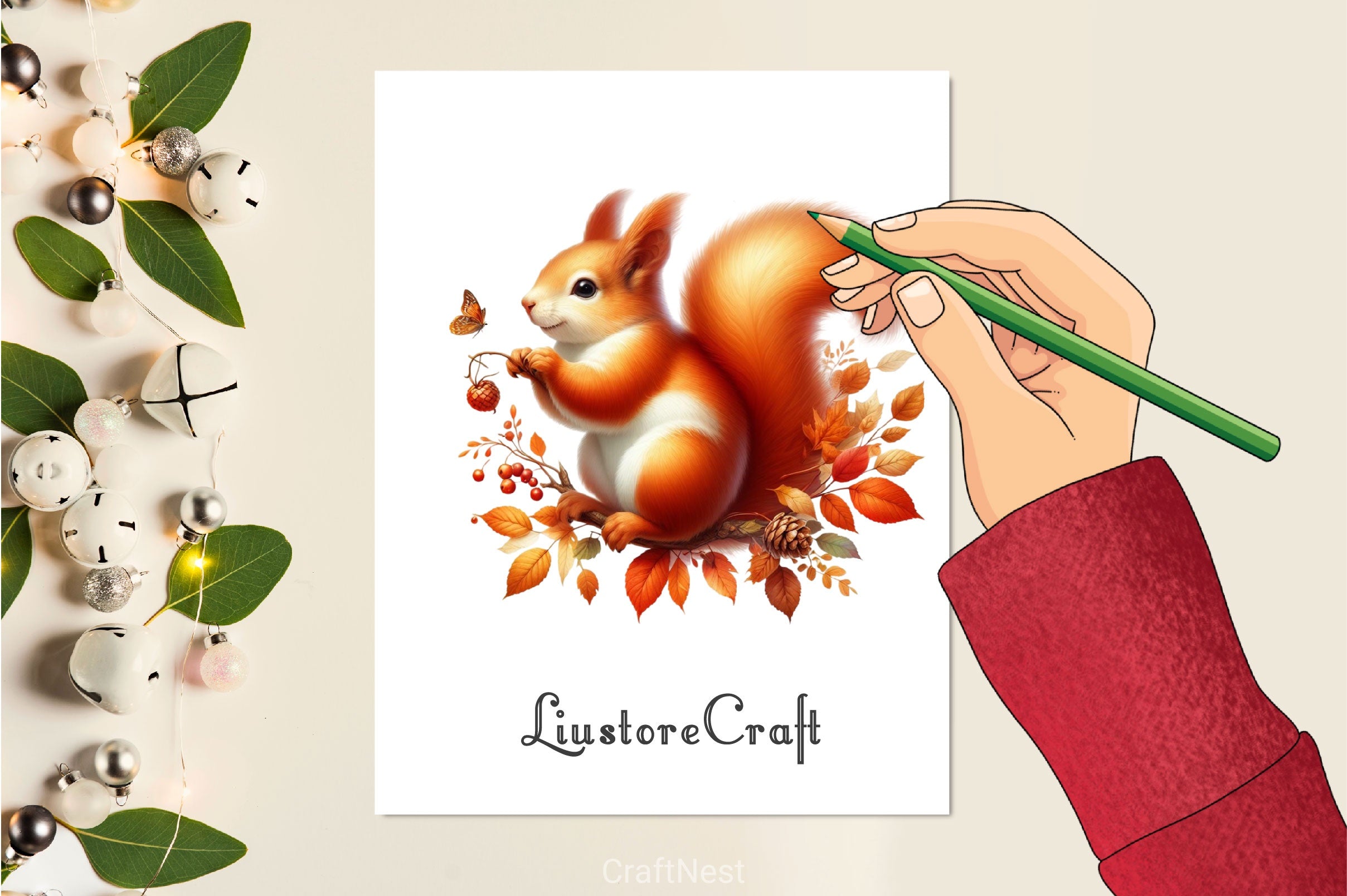 Autumn Squirrel Clipart Bundle 3