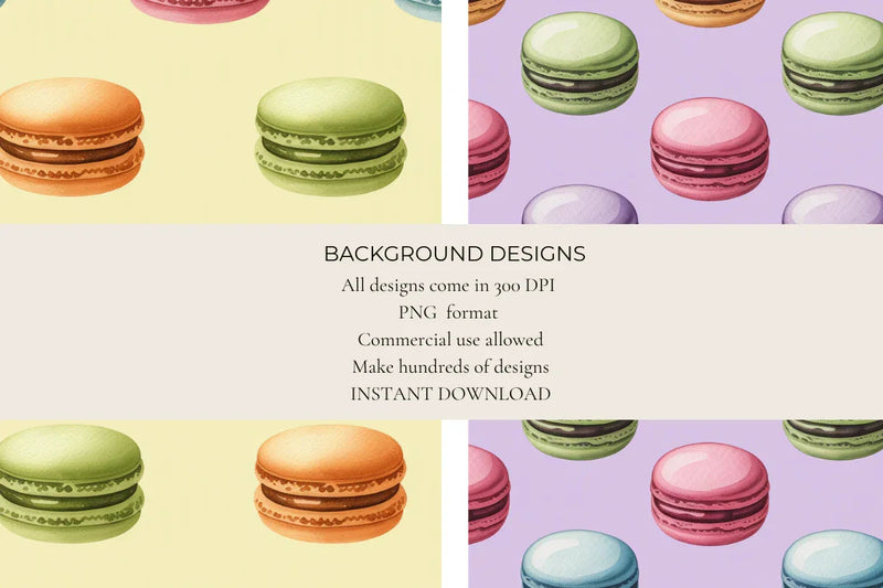 Pastel Macarons Seamless Papers - CraftNest - Digital Crafting and Art