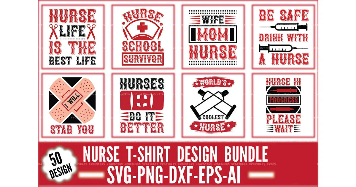 Nurse Design SVG Bundle 1 - CraftNest - Digital Crafting and Art