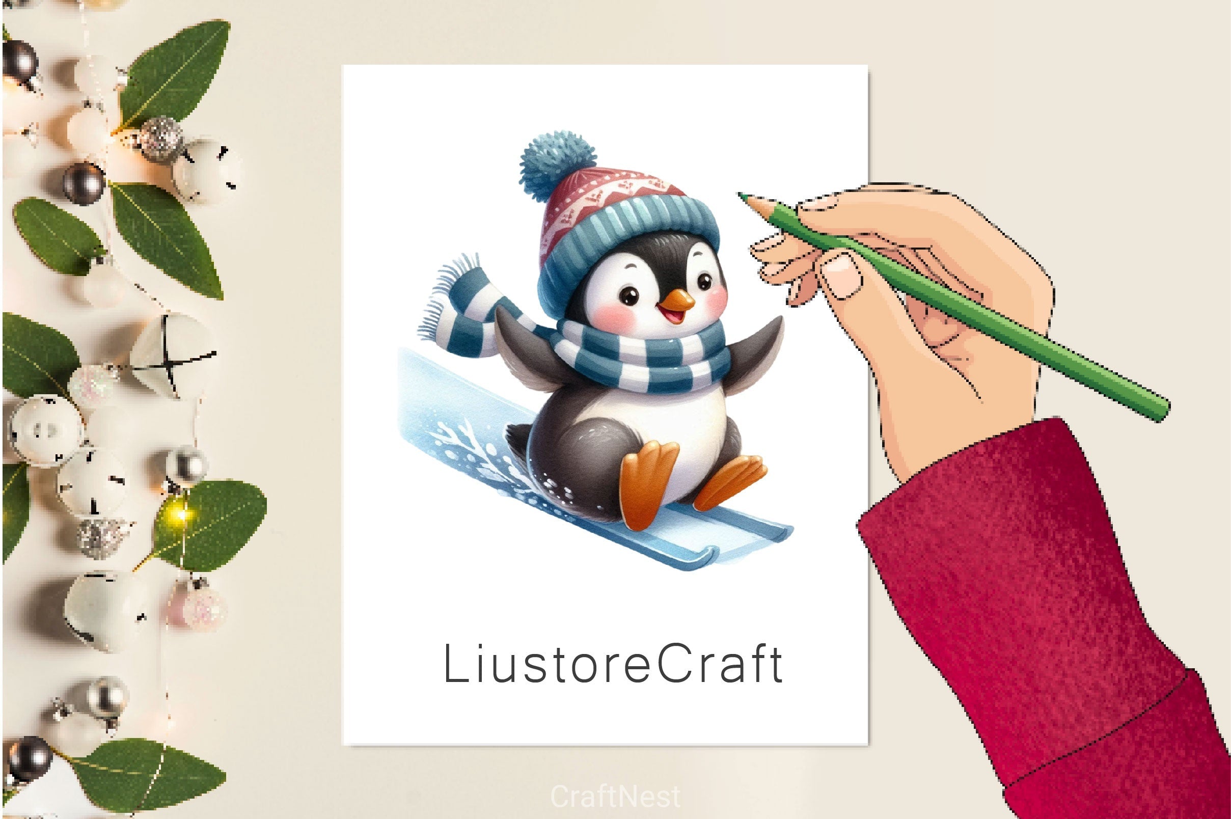 Ice Penguin Clipart Bundle 2