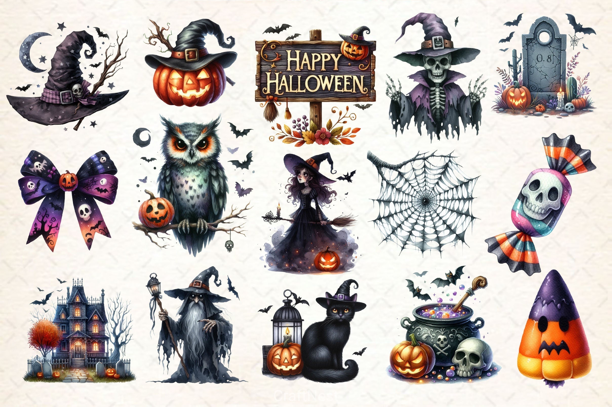 Cute Halloween Clipart Bundle 6