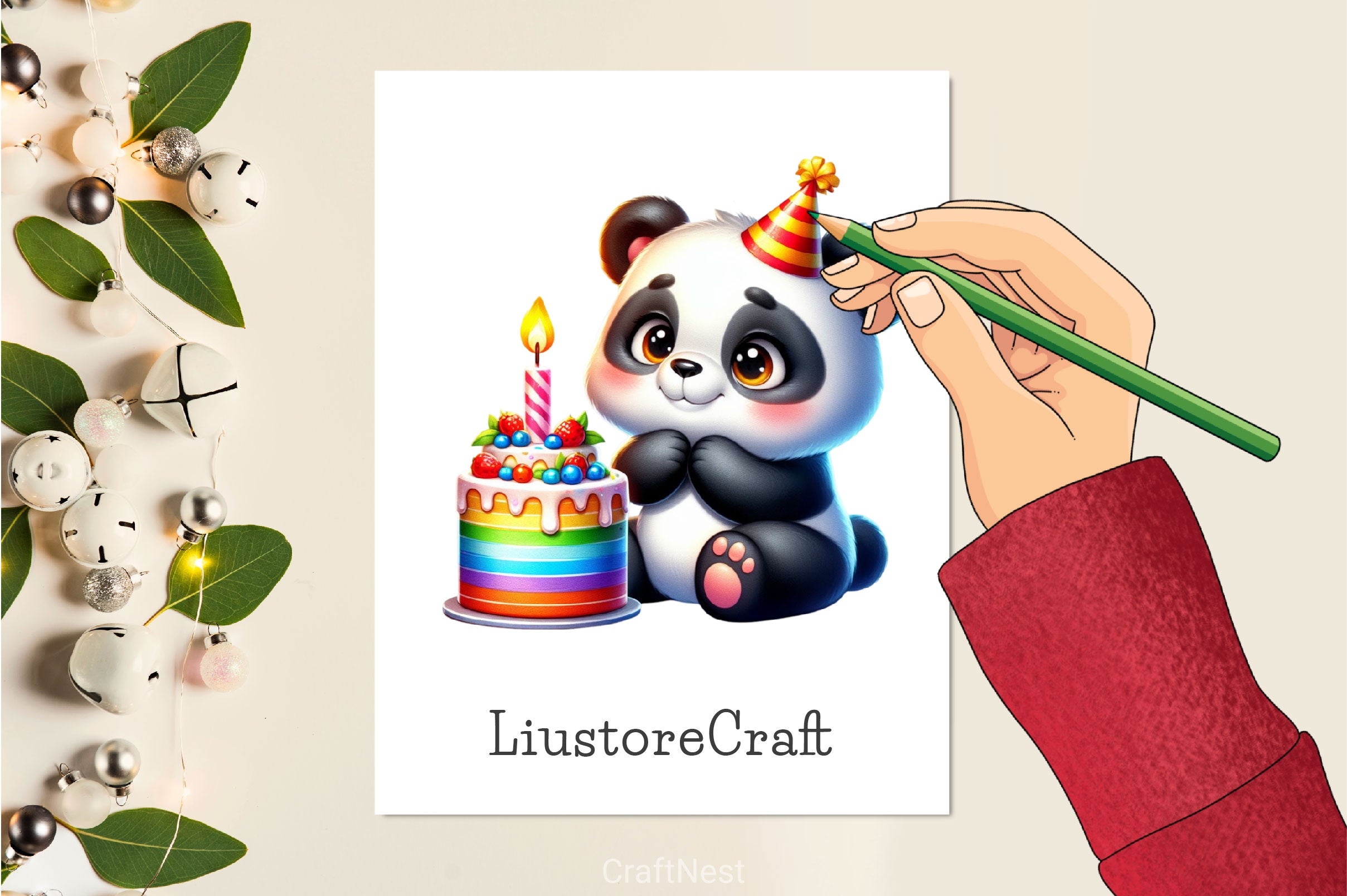 Panda Birthday Clipart Bundle 2