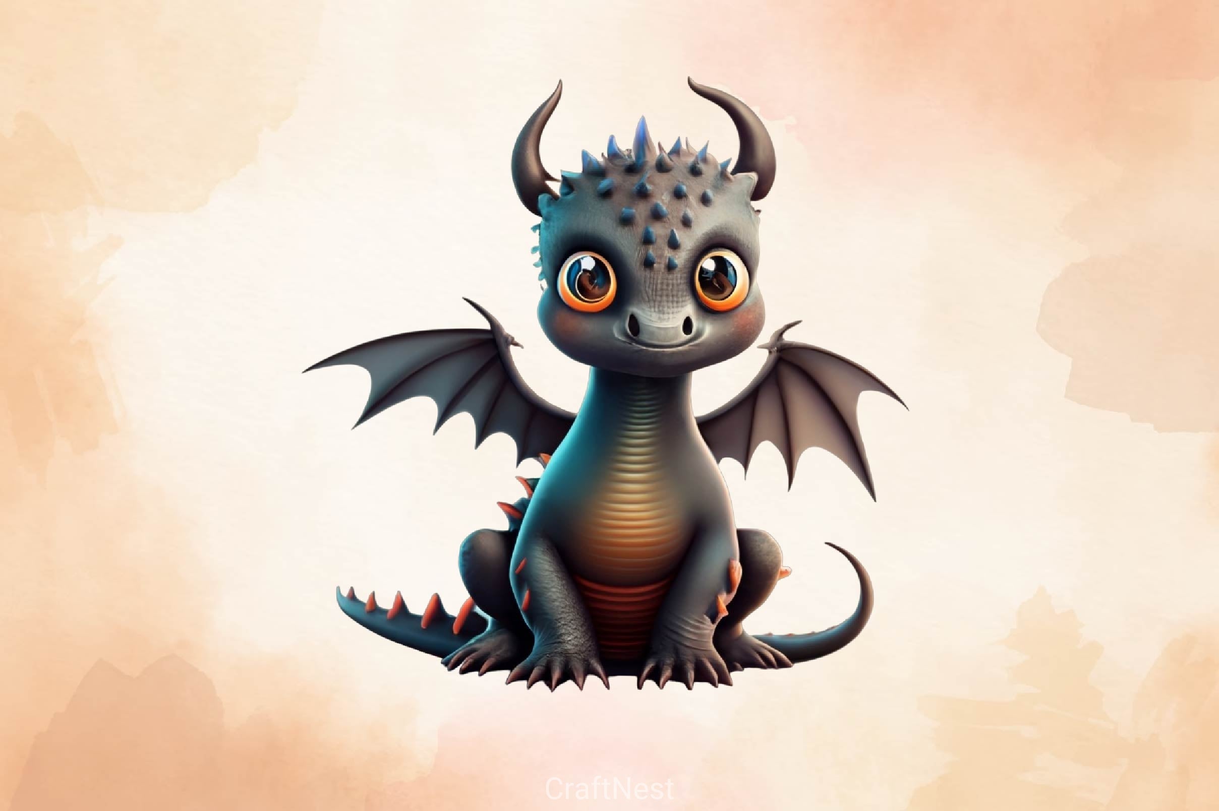 Cute Baby Dragon Clipart Bundle 1